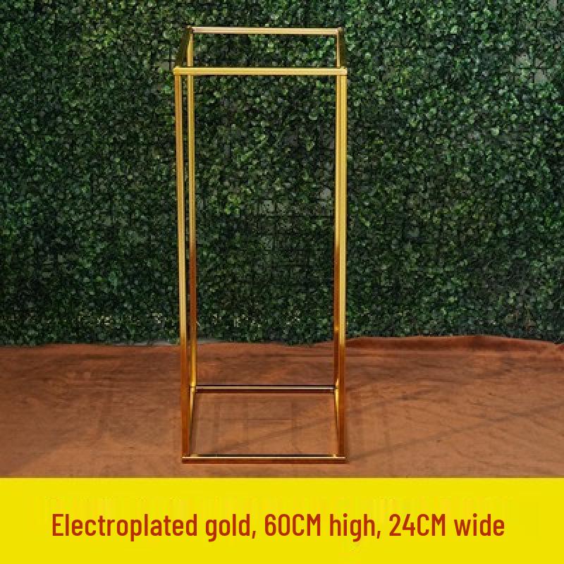 Geometric Square Frame Flower Stand for Weddings - Wrought Iron Artificial Flower Decor