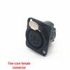 Gold-Plated Black Metal XLR Socket: Male & Female, 3-Core/4-Core/5-Core Options