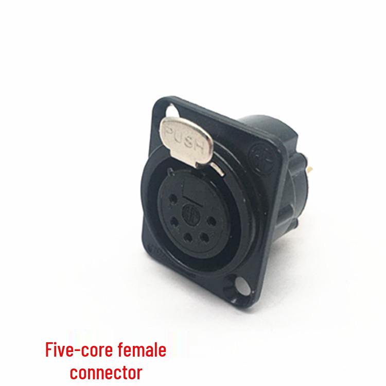 Gold-Plated Black Metal XLR Socket: Male & Female, 3-Core/4-Core/5-Core Options
