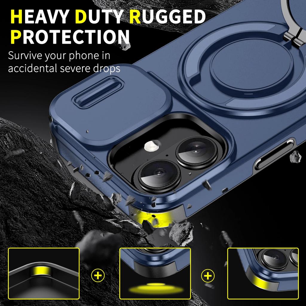Shockproof Armor 360° Ring Holder Case for Iphone 17 Pro Max Air 16 15 Plus 13 12 14 Pro Iphone17