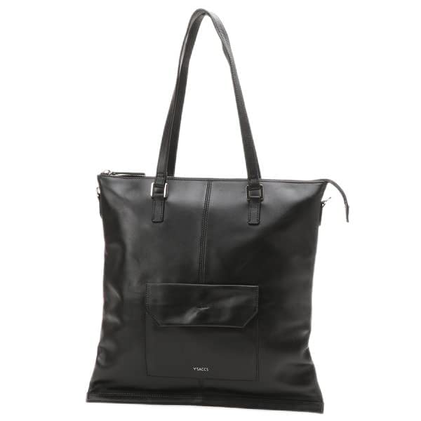 Tote Italian Sheep Flat Black [Isaac] Bag, 2-Way Tote, Women's, (10)