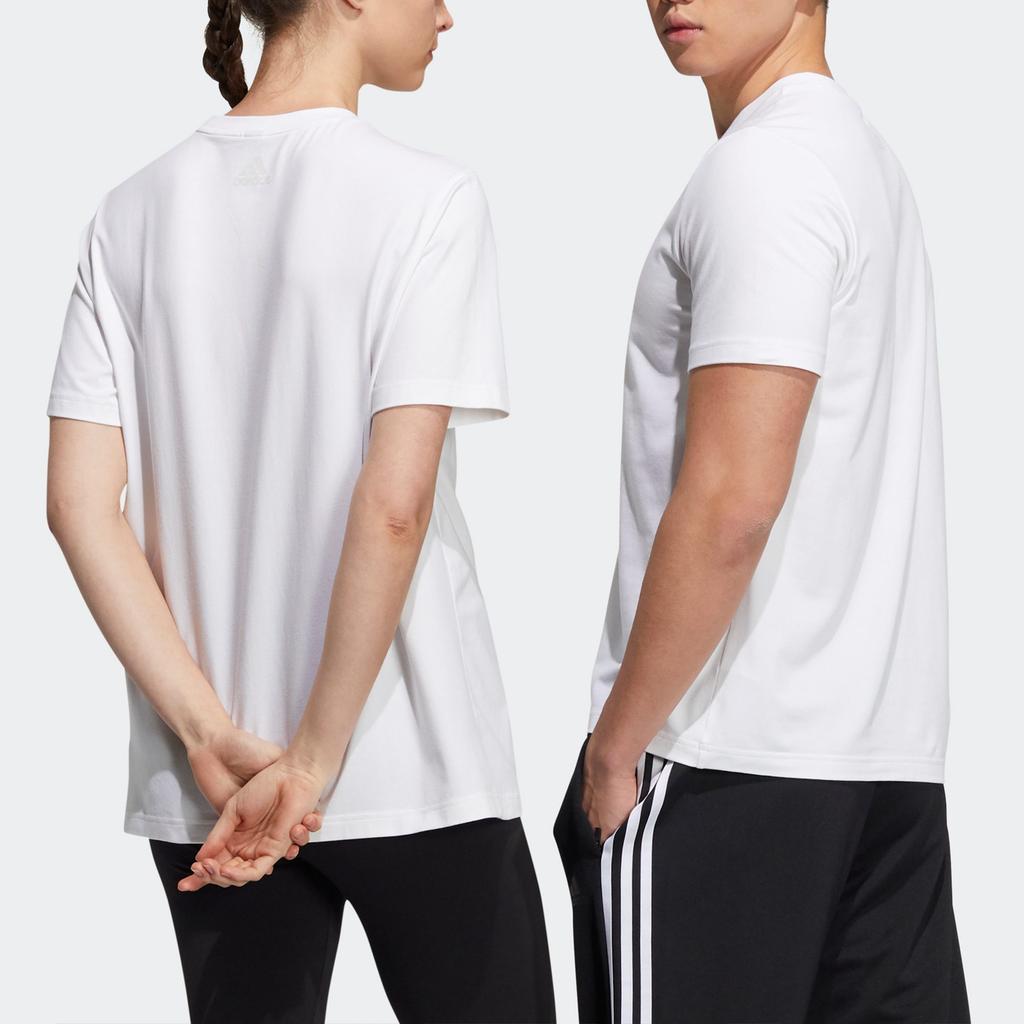 adidas T Shirts Unisex White Crew Neck Moderate Straight Fit GP1860