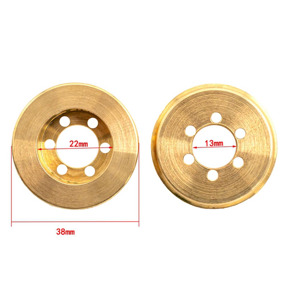 2PCS Brass Internal Wheel Weight Block Replacement for 1/10 TRAX4 90046 90047 Remote Control