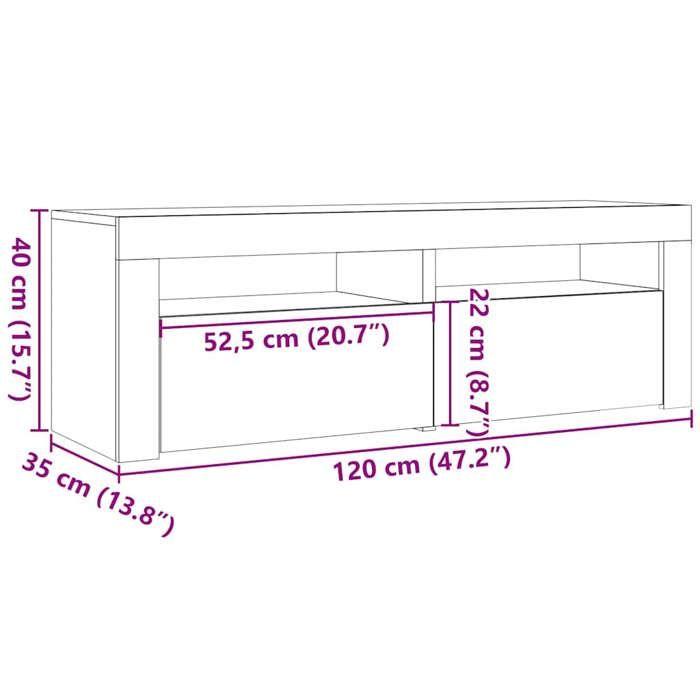 VidaXL Tables de chevet 2 pcs avec LED chêne artisanal 60x35x40 cm 3329162