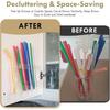 Straw Holder for Cabinet Door - Child-Safe Organizer Dispenser with Smooth Rounded Edges for Kitchen Accessories Storage Adhesive Circles Included