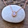 Moonstone Necklace, Rainbow Moonstone Pear Cut Necklace, Moonstone Dainty Necklace, Moonstone Celestial Jewelry , Perfect Gift for Her