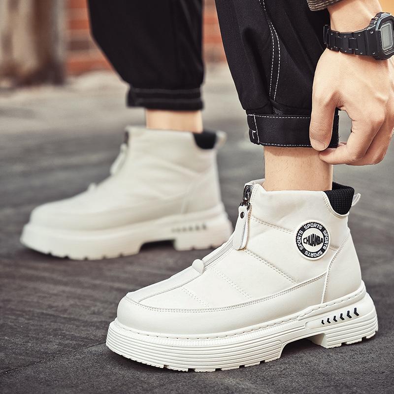Shoes for Men Winter Thickened Down Cloth Casual Mens Shoes High-quality Platform Boots High-top Tooling Shoes Zapatillas Hombre
