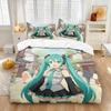 3D Print Japanese Cartoon Kawaii H-Hatsune M-Miku Bedding Set 2/3piece Duvet Cover Pillowcase for Teen Girls Room Decor Gifts