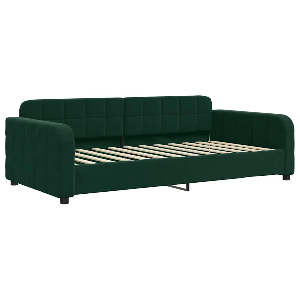 Vidaxl Sofa Z Funkcją Spania, Ciemnozielona, 100X200 Cm, Aksamitna