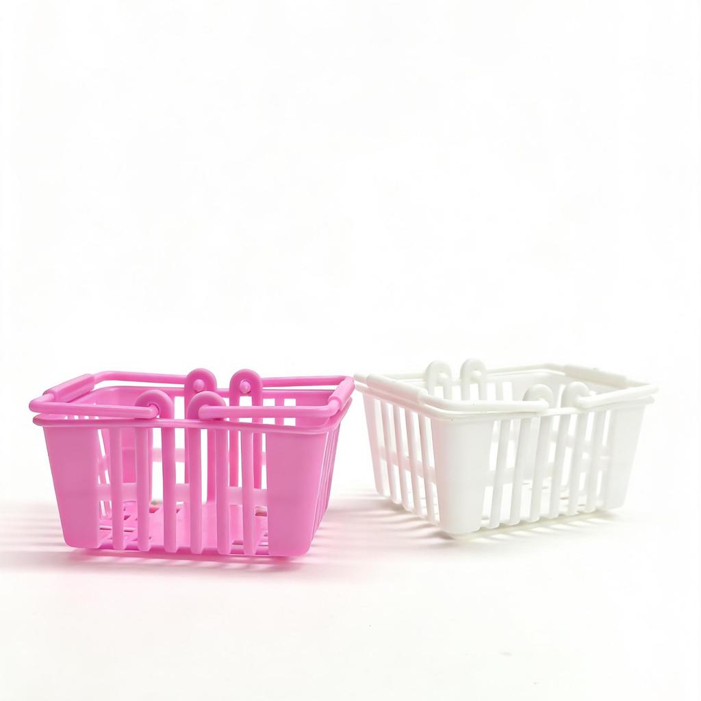Miniature Single Handle Shopping Basket Dollhouse Accessory