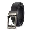 Men's Belt, No Holes, Ratchet Type, Infinitely Adjustable, Auto-Lock, Business Suit Belt, Gentleman's, High-Quality Leather, 35mm Width (Black)