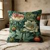 William Morris Inspired Floral Print Throw Pillow Cover, Vintage Botanical Peony Decorative Cushion