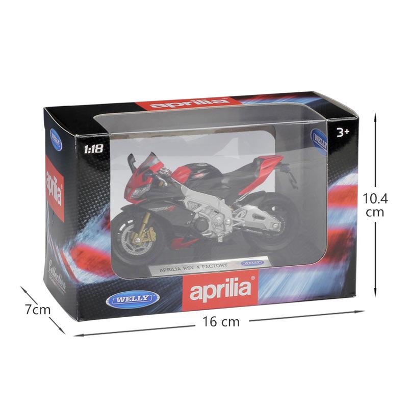Scară 1/18 Welly Aprilia RSV 4 Fabrică Model de motociclete din aliaj Modele de vehicule de jucărie din metal Model de motocicletă Colectie de simulare înaltă Cadouri pentru copii
