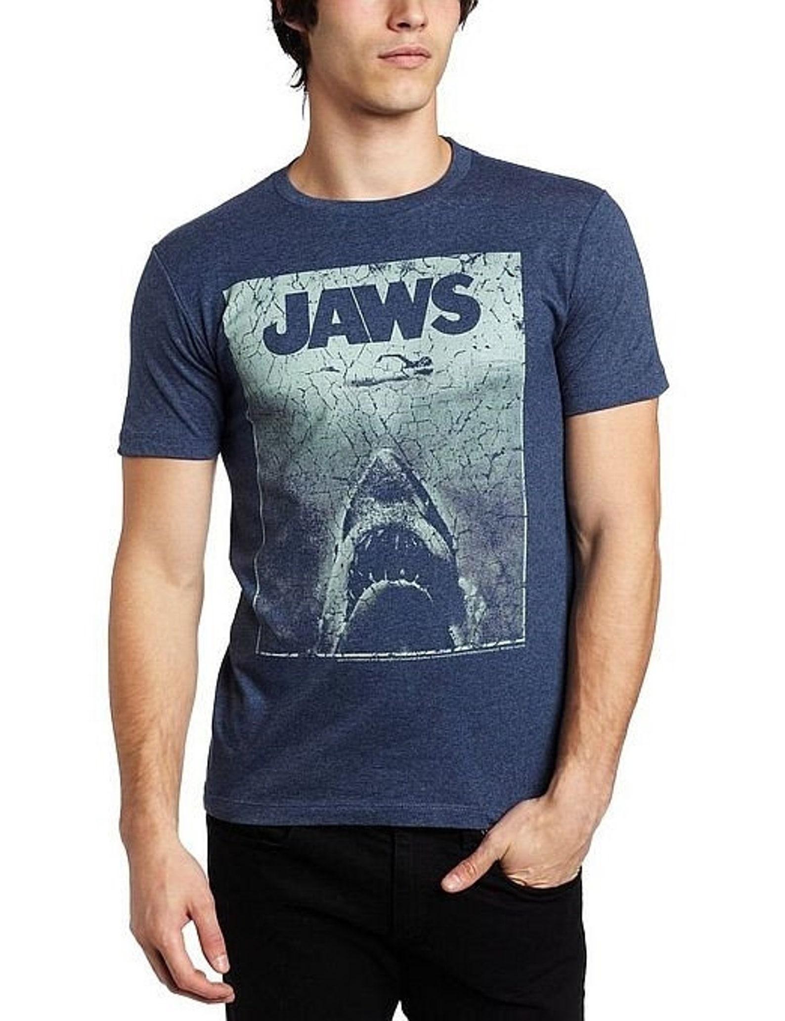 Jaws Green Jaws Navy Heather Adult T-Shirt S