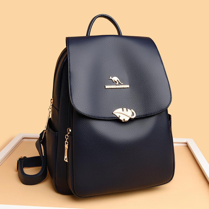 New Women's Casual Backpack European and American Trendy Outdoor Travel Fashion Soft Leather Backpack Versatile Student Bag