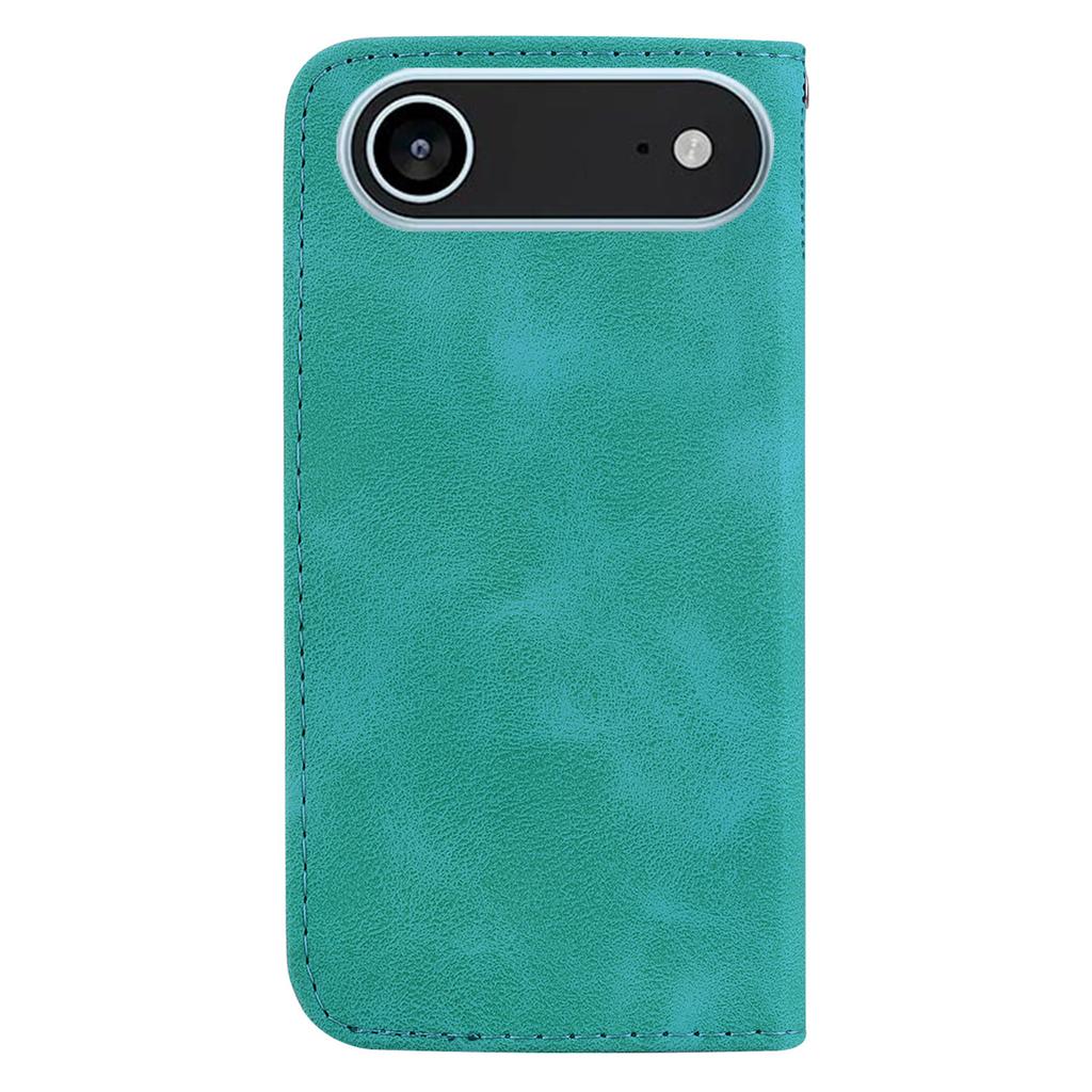 For iPhone 17 Air Stand Case 7-Shaped Pattern Imprint Leather Phone Cover with Strap