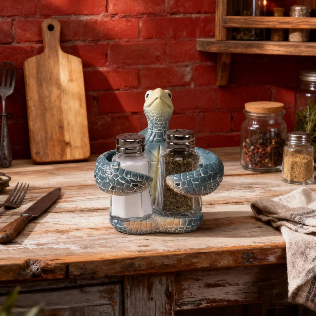 Salt and Pepper Shaker Holder Artistic Ornament Counter Pepper Shaker Holder Turtle Shape for Christmas Housewarming Dining