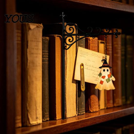 Battery Operated Party Lights Halloween Library Lantern, Decorative Bookshelf Lamp, Patchwork Ghost Cute Cartoon Decorations Light with Witch