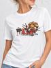 (Asian Size) style trend Print Woman Clothing New Year T Shirt Christmas Festival Tee Women Fashion Top Short Sleeve Graphic T-shirts