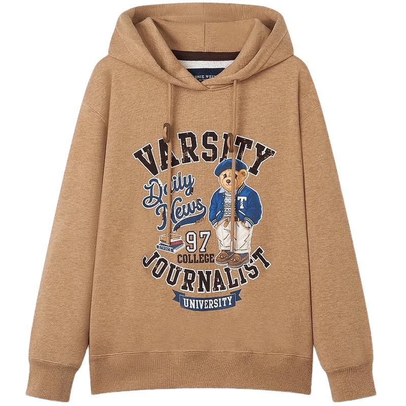 Teenie Weenie Women's Embroidered Bear Hooded Sweatshirt