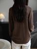 Women's Loose Fit Wool V-Neck Long Sleeve Cardigan Sweater