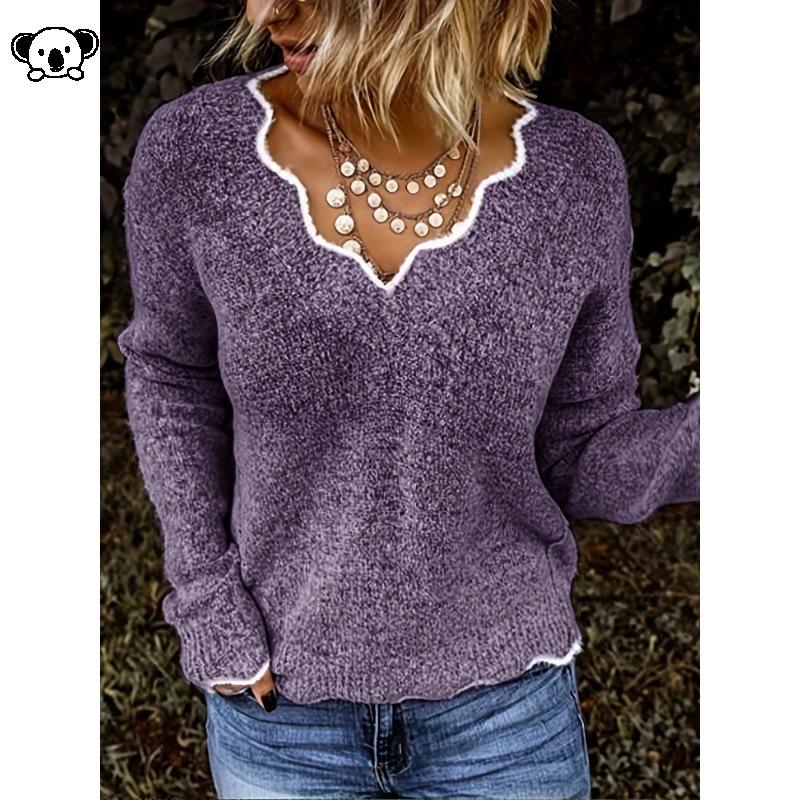 Solid Color Pullover Sweater K 80863