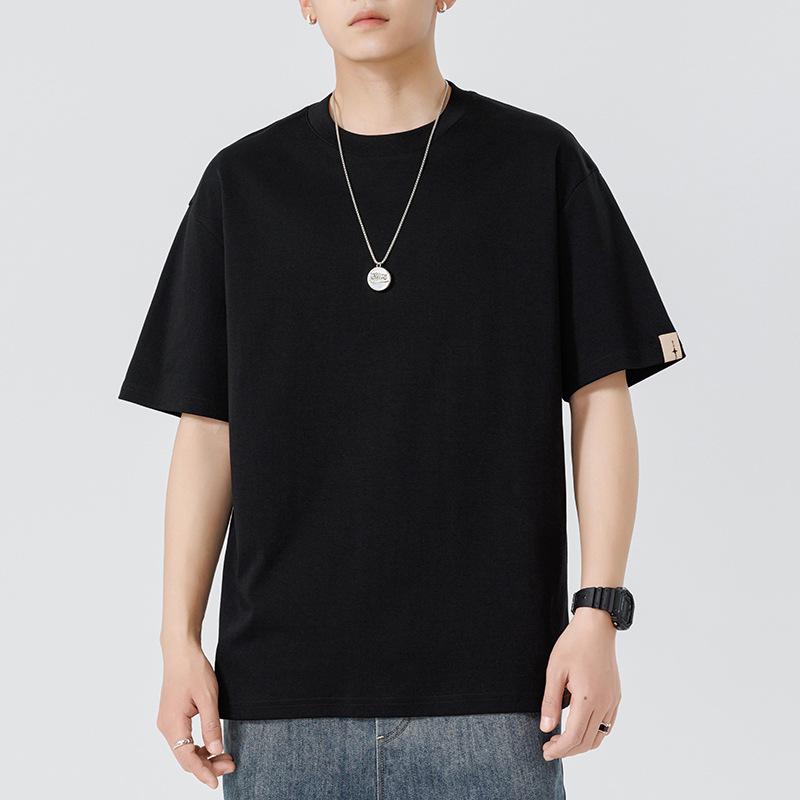 Men's Loose Fit Minimalist Crew Neck Solid T-Shirt, Summer Short Sleeve