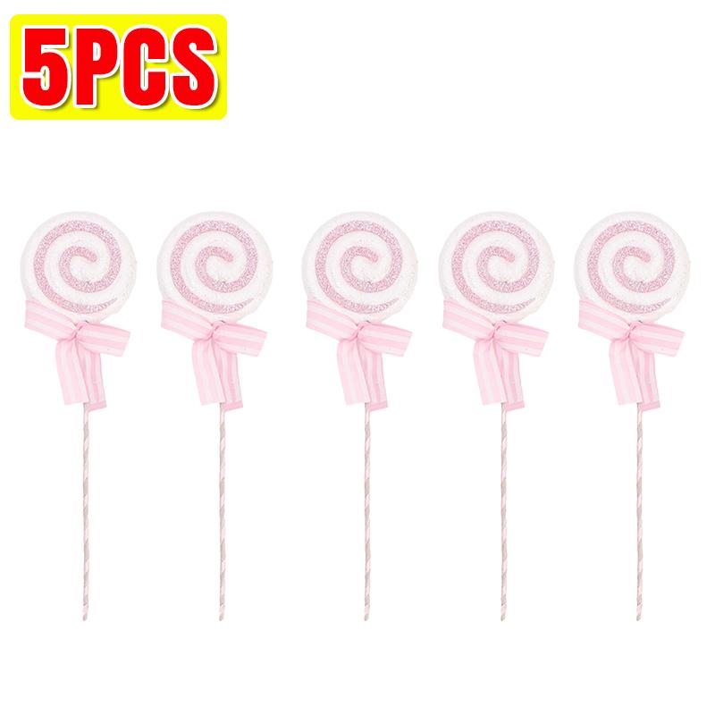 Christmas Lollipop Ornaments Plastic Glittery Candy Cane Xmas Tree Hanging Pendants Home Party Festival New Year Decors Gifts