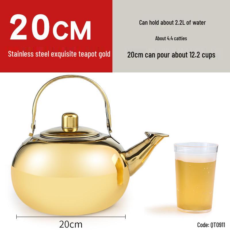 Large Capacity Stainless Steel Teapot - Ideal for Hotels, Restaurants, or Outdoor Use
