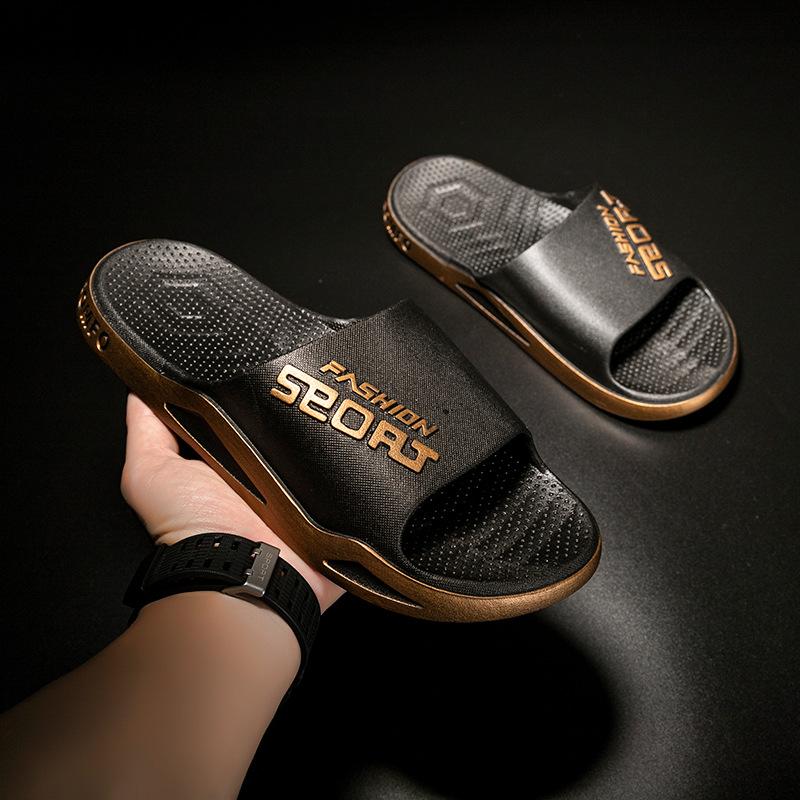 

Slippers men s summer new fashion outer wear beach slippers soft bottom outdoor home bathroom couple cool slippers 44/45