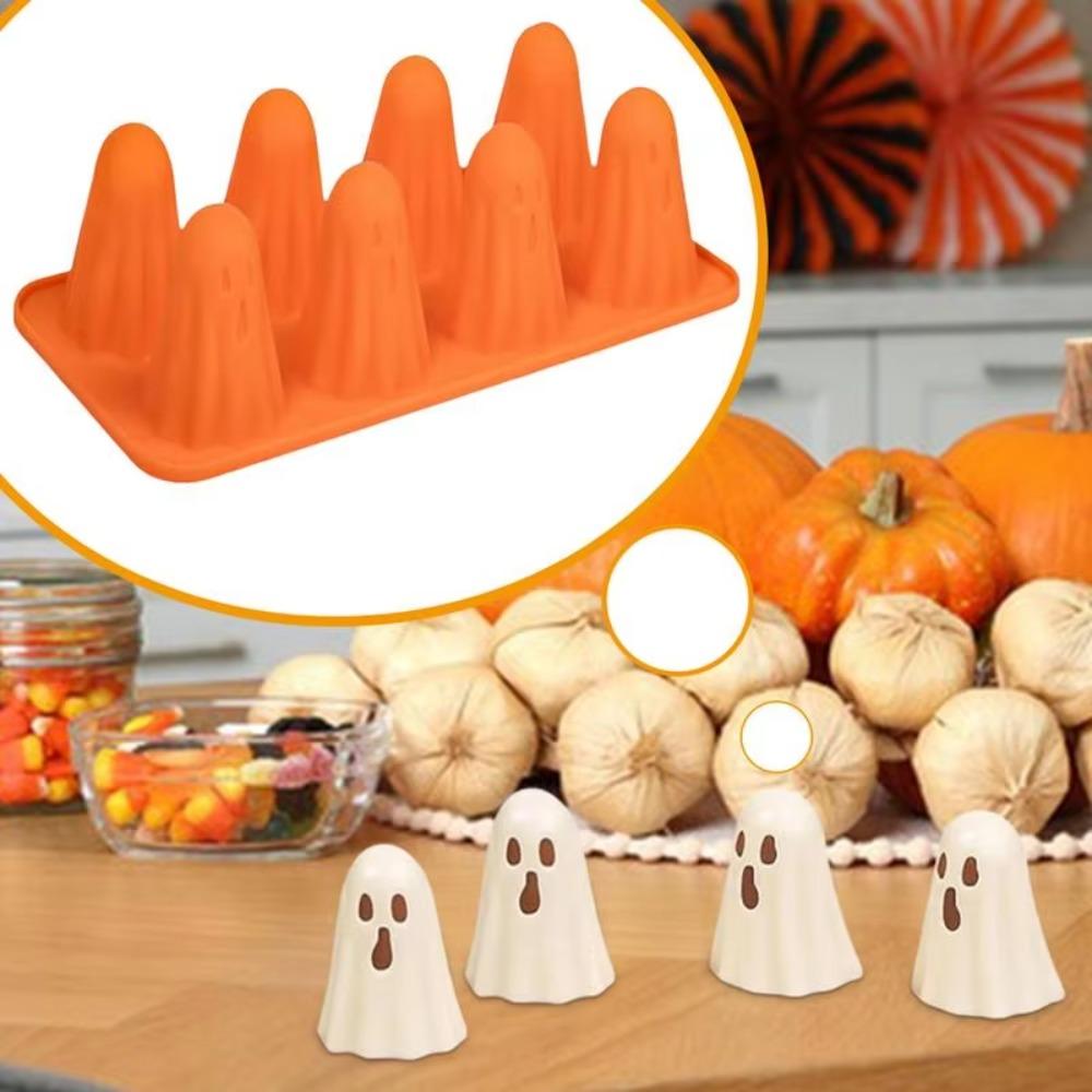Orange Ghost Jello Mold Silicone Chocolate Mold DIY Halloween Ghost Baking Mold  Kitchen Baking