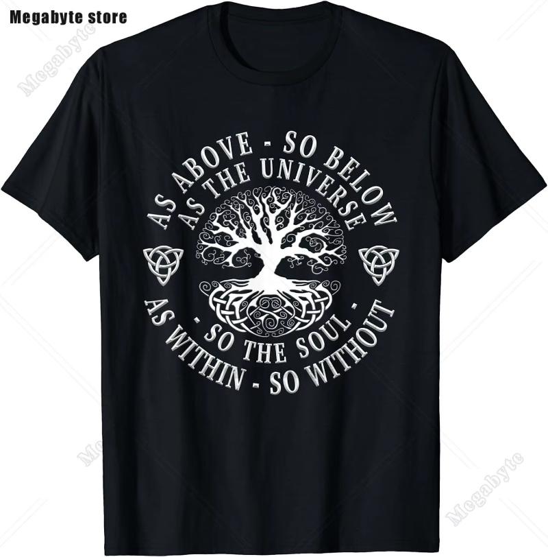Classic Tree of Life Yin Yang Design T-Shirt Man's T-shirt Leisure T Shirt Kawaii Men Clothing Cotton Beach Short Sleeve