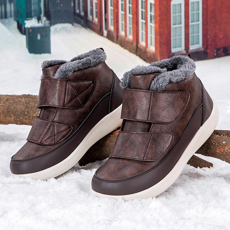 Snow boots parents winter new light Velcro velvet warm autumn and winter cotton shoes outdoor walking couple
