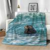 Marine Animal Sea Otters Throw Soft Warm Throw Blanket For Bedroom Living Room Bed Travel Camping Picnic Gift