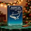 Ocean Life Advent Calendar 2025 24 Days Acrylic Underwater Themed Ornaments Christmas Countdown Box for Entertainment Parties