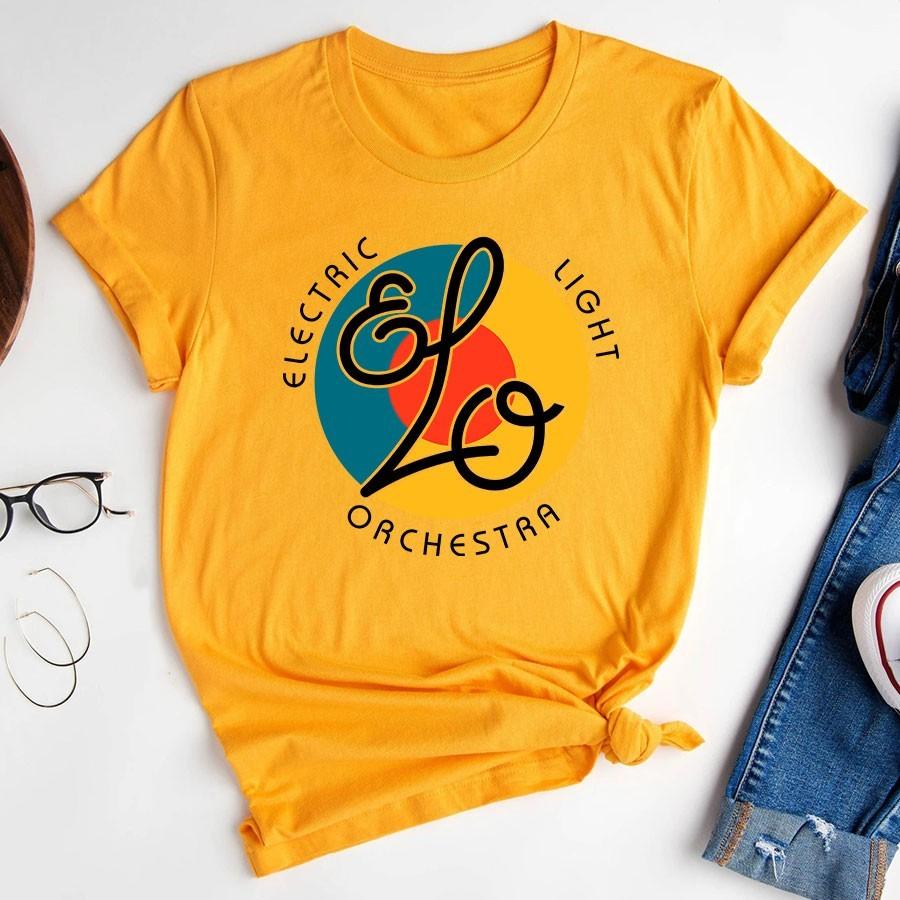 Electric Light Orchestra ELO Heavy Cotton Yellow T Shirt For Men US159 S