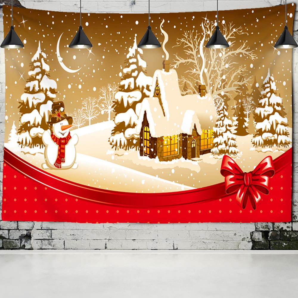 Świąteczny gobelin z kreskówek Kawaii wiszący prezent na nowy rok śliczne tło tkaniny do domu