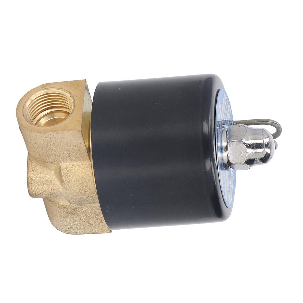 3 5in Elektrisches Magnetventil Messingstruktur Kupferspule Gummidichtung 2 Anschlüsse Normal geschlossen Magnetventil DC24V