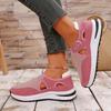Women's Autumn Casual Single Shoes Cross-border Platform Flying Weaving Breathable Velcro Casual Mesh