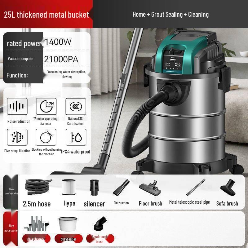 Large Suction Wet & Dry Vacuum Cleaner for Home & Industrial Grout Cleaning
