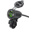 Presa USB per Moto, Caricabatterie per Auto 12V/24V con Doppia Presa USB QC3.0, Presa Caricabatterie per Auto con Voltmetro LED Adattatore per Moto Camper Auto Camion