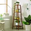 Tall Bamboo Plant Stand  Flower Pot Display Rack Outdoor Plant Shelf Organizer Adjustable Height Plant Shelf