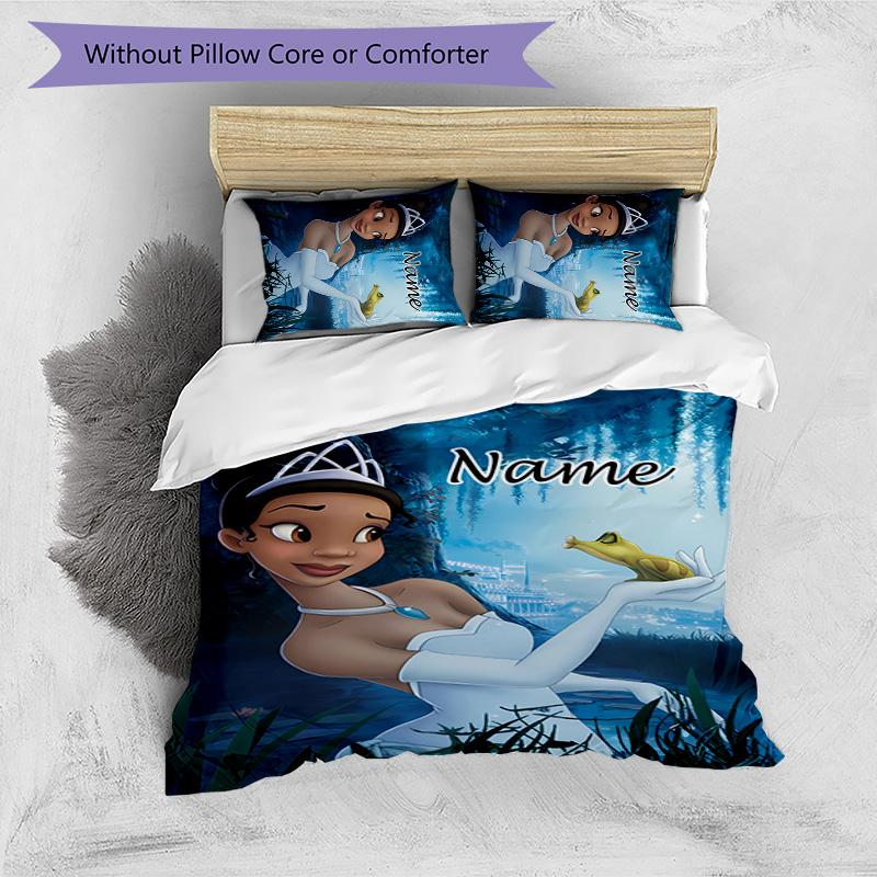 3pcs Princess5 Cover Set - Personalized Name, HD Printed Bedding with 1 Cover and 2 Pillowcases - Perfect for Home Decor, Easy Care