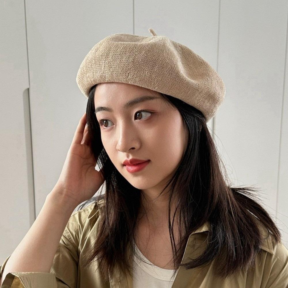 Knitted Painter Caps Elastic Artist Hat Elegant British Beanie Hat Winter