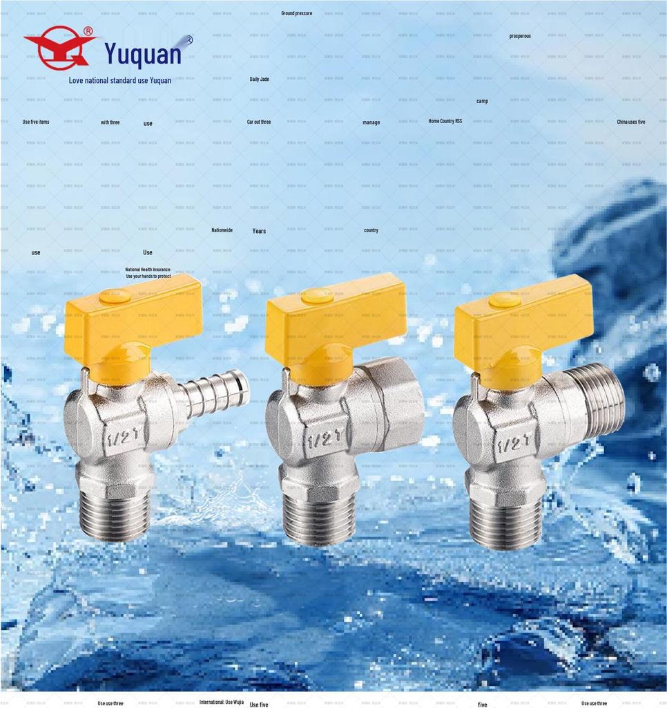 Nickel-Plated Brass Right Angle Gas Valve for Home Improvement - Male & Female Threads