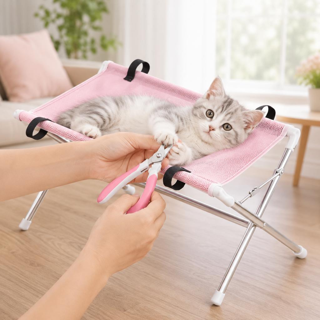 Portable Pet Grooming Bath Hammock Stand Adjustable Dog Cat Washing Restraint Mesh Support Rack Foldable Pet Bathing Drying Groo