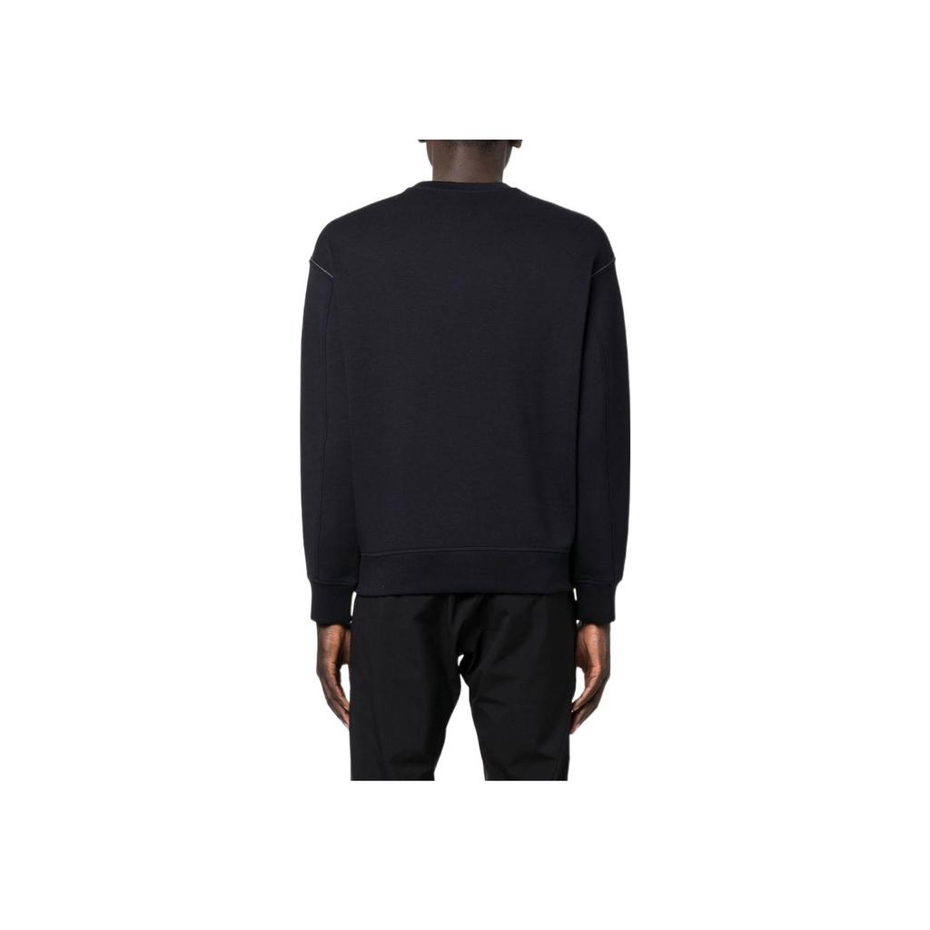 Emporio Armani Ss22 Solid Color Logo Print Crew Neck Long Sleeve Sweatshirt Men Sweatshirt Navy-Blue 6L1M82-1JHSZ-0920