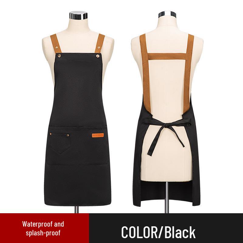 

Водонепроницаемые фартуки с логотипом на заказ для кухни, салона и кофейни чёрный