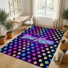 Dog Theme Crystal Velvet Rug Personalized Custom Name Text Soft Floor Mat Home Decor