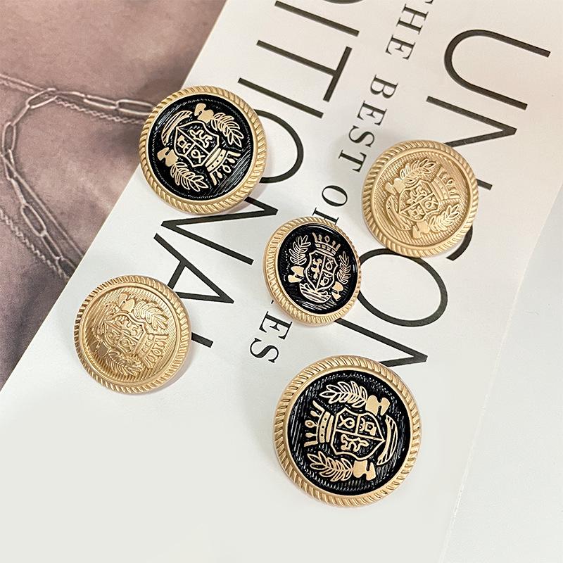 10PCS Vintage British Wheat Crown Uniform Metal Buttons For Clothing Simple Decorative Buttons